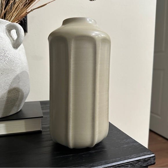 16" Faceted Ceramic Vase Taupe - Hearth & Hand™ with Magnolia - Picture 10 of 13